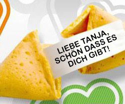 Romantisches Abendessen Glückskeks