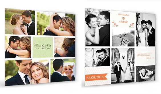 Fotocollage zur Hochzeit aus Hochzeitsfotos
