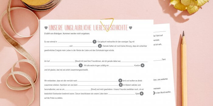 Lustiger Lückentext zur Hochzeit: Ein Hochzeitsspiel mit Fun-Faktor