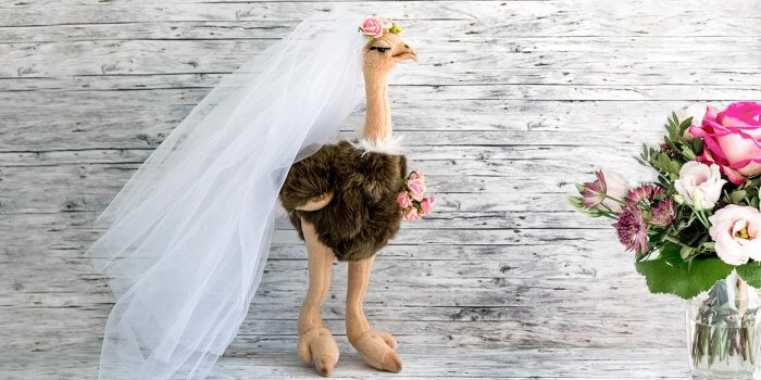 Witziger Wurfstrauß aus Plüsch zur Hochzeit