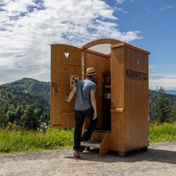 Hochzeit Toilette Holz