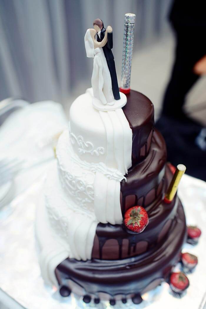 Schwarz Weiß Hochzeitstorte