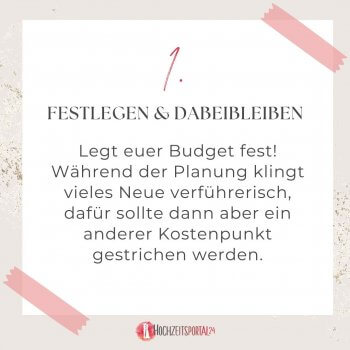 Hochzeitsbudget planen