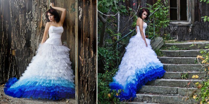 Farbenfroher Modetrend: Dip-Dye-Brautkleider