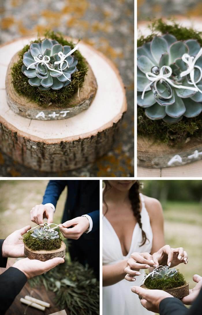 Sukkulenten Hochzeit Ringschale