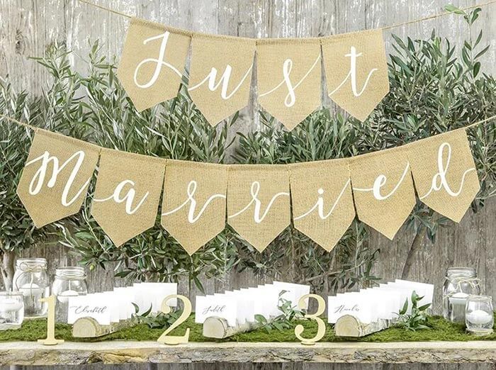 Just married Schriftzug