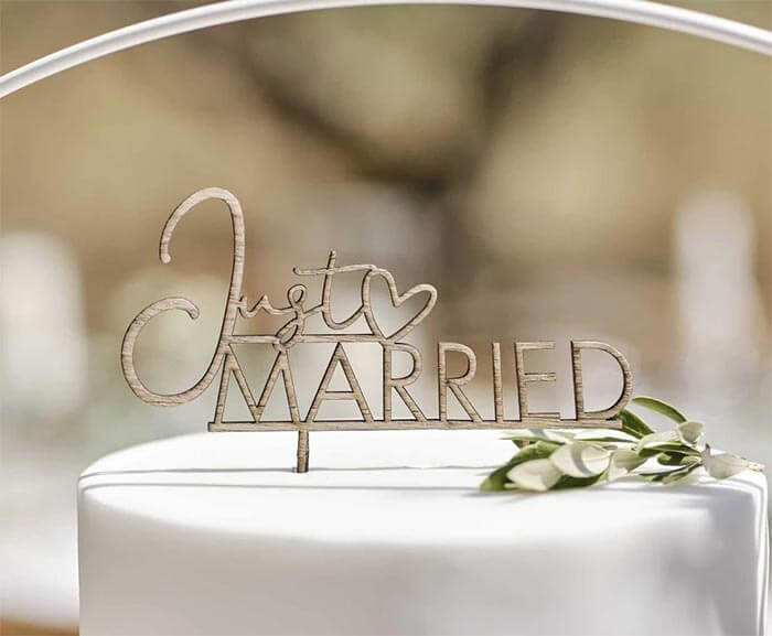 Schriftzug just married