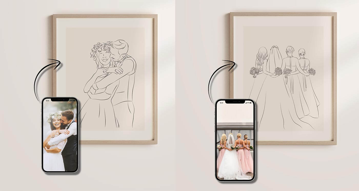 Zeichnung Hochzeit