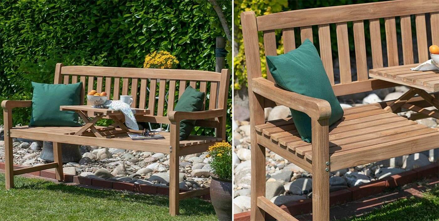 Holzbank mit Gravur Hochzeit