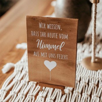 Andenken an verstorbene Menschen Hochzeit