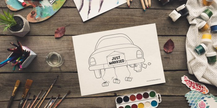 Ausmalbilder zur Hochzeit – kreativ & kindgerecht