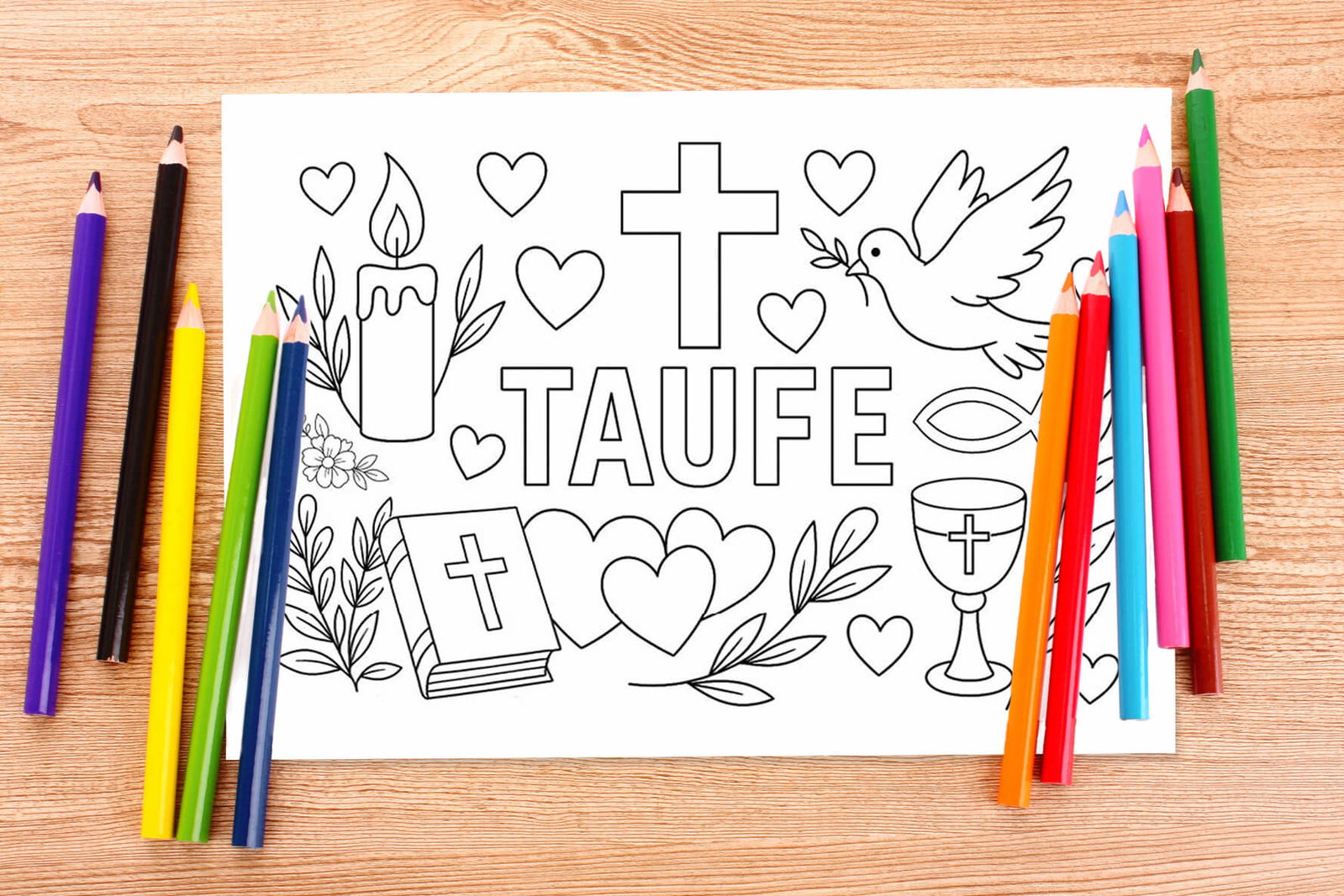 Ausmalbilder Taufe
