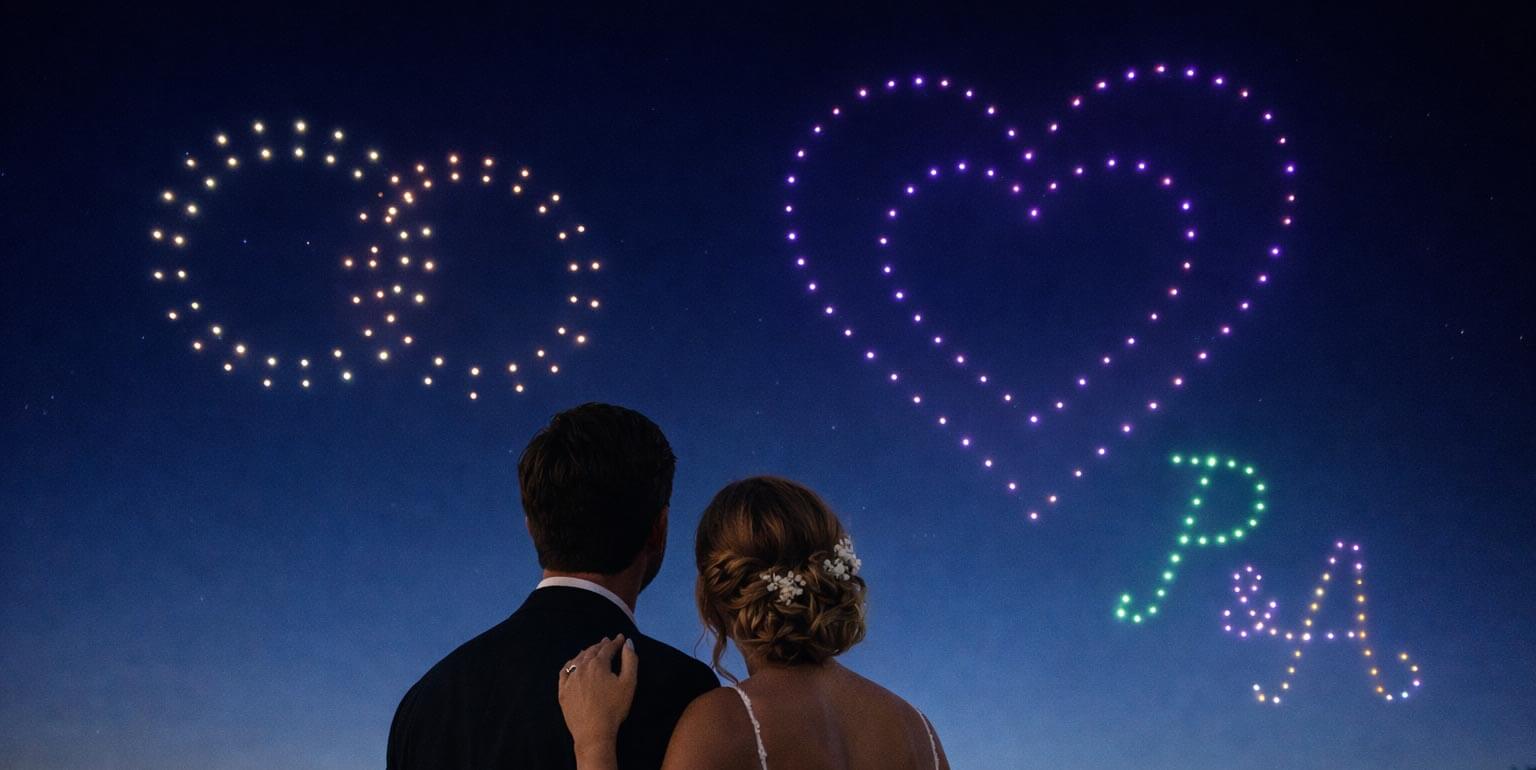 Drohnenshow Hochzeit