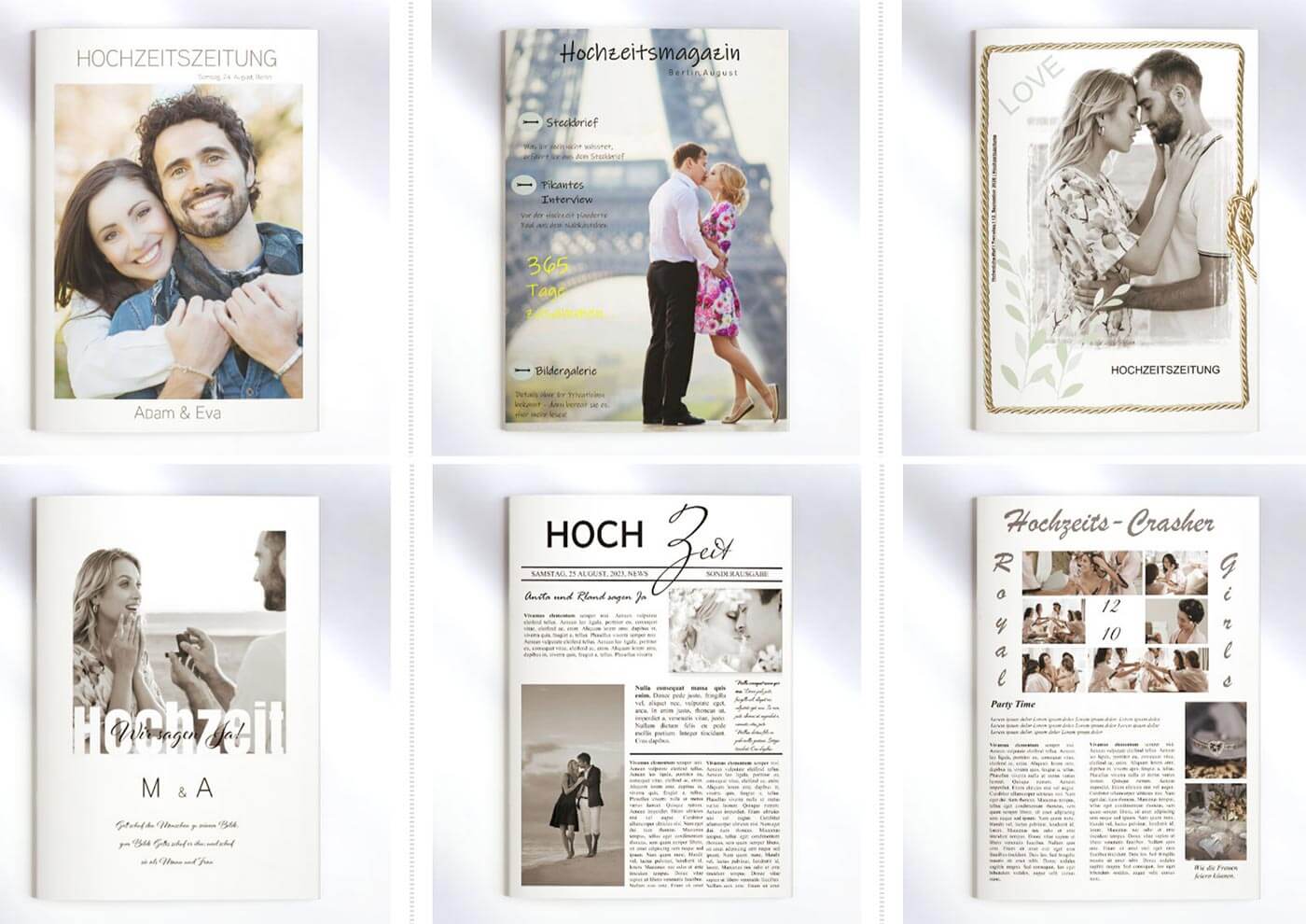 Hochzeitszeitung Vorlage