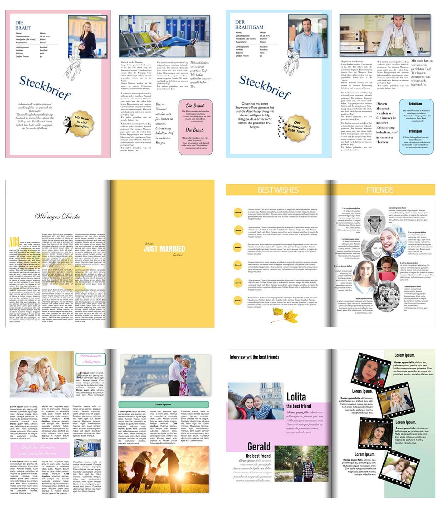 Hochzeitszeitung Vorlagen pdf