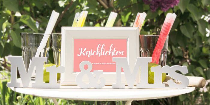 Knicklichter: Die perfekte Alternative zu Wunderkerzen für die Hochzeit