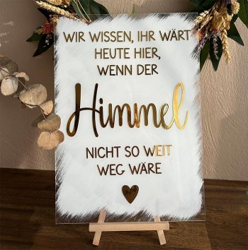 Schild Hochzeit Verstorbene