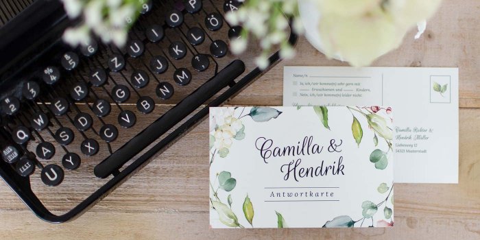 Antwortkarte zur Hochzeit