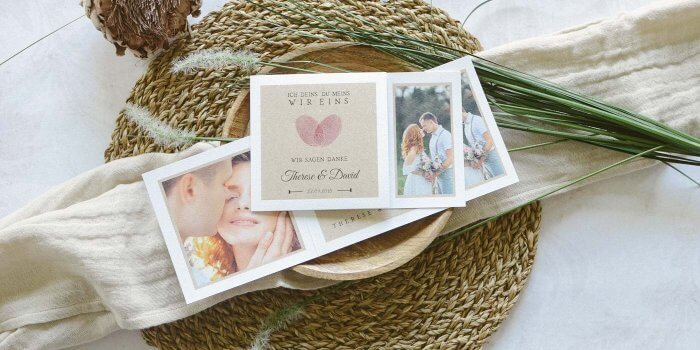 Dankeskarten nach der Hochzeit