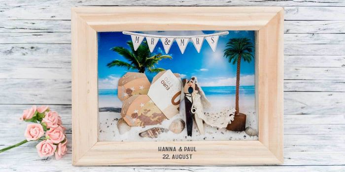 Geldgeschenk zur Hochzeit: Bilderrahmen mit Geld