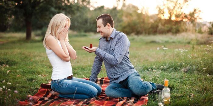Heiratsantrag beim Picknick
