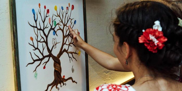 Alle mitmachen: Fingerabdruck-Baum zur Hochzeit