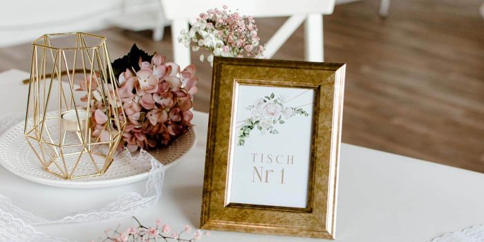 Kreative Tischnummern für die Hochzeit