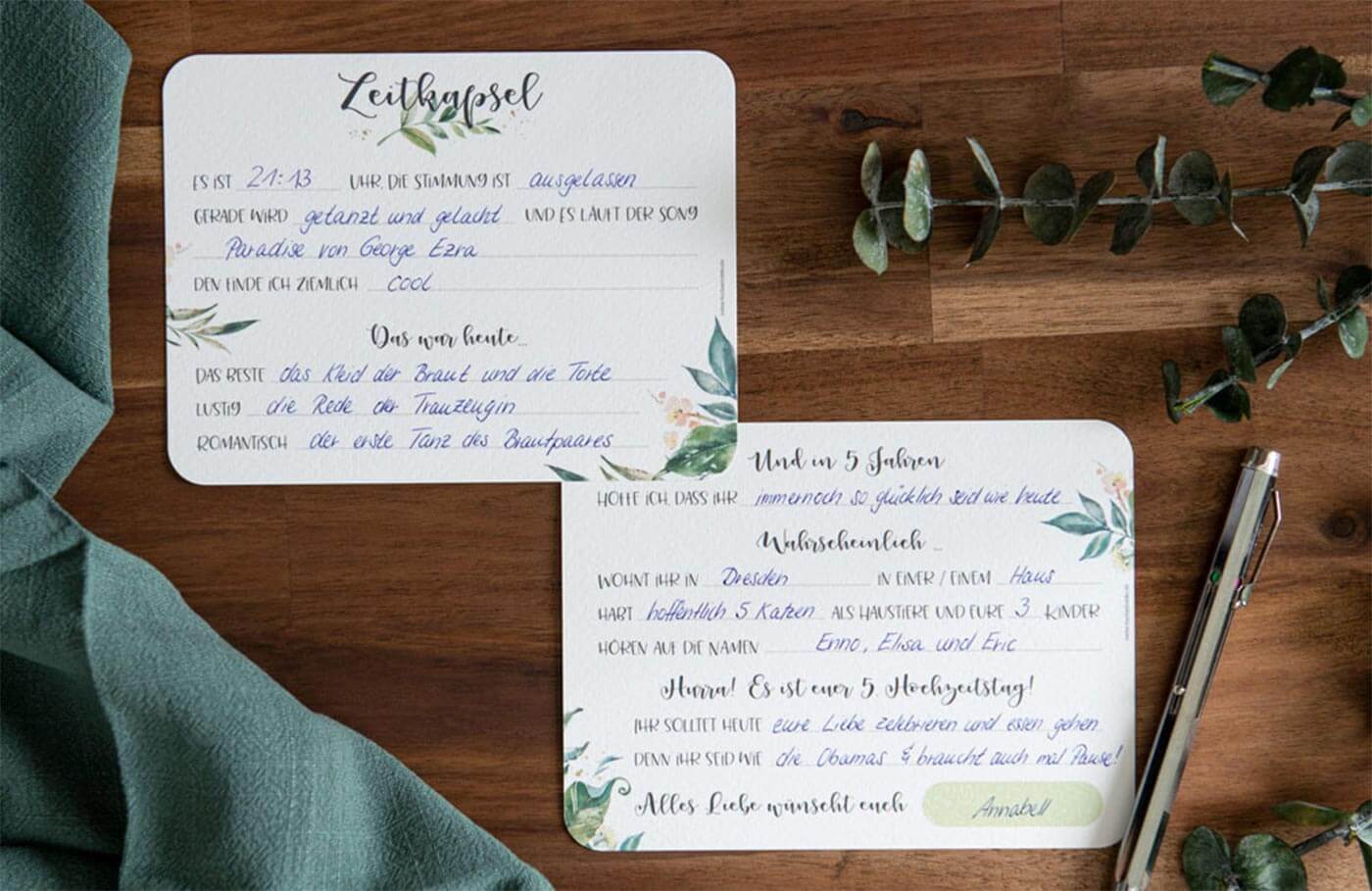 Zeitkapsel Hochzeit Text